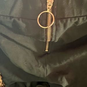 Forever 21+ Green Front Ring Zip Stretch Pants